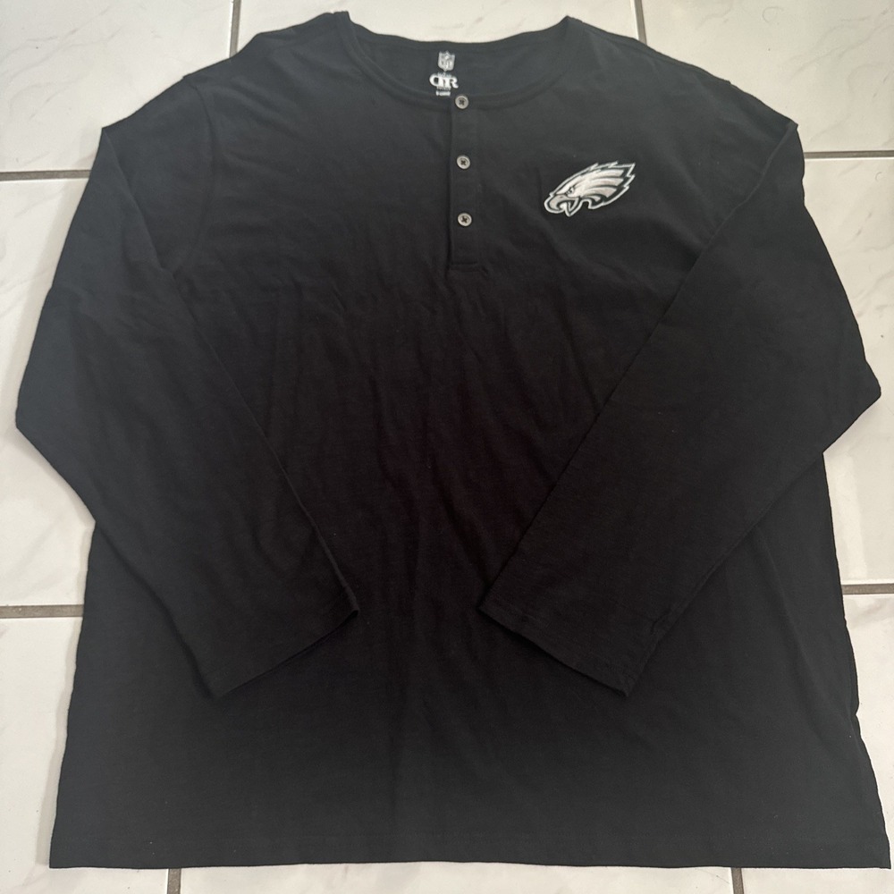 Philadelphia Eagles Darius Rucker Collection Men's Logo Henley Shirt XL 24x29.5